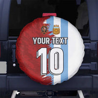 Half Argentina and Half Spain Football Spare Tire Cover Grunge Style - Wonder Print Shop