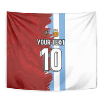 Half Argentina and Half Spain Football Tapestry Grunge Style - Wonder Print Shop