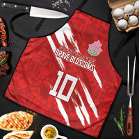 Custom Rugby Japan Apron The Champion Brave Blossoms Red Color - Wonder Print Shop