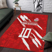 Custom Rugby Japan Area Rug The Champion Brave Blossoms Red Color - Wonder Print Shop