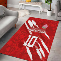 Custom Rugby Japan Area Rug The Champion Brave Blossoms Red Color - Wonder Print Shop