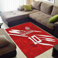 Custom Rugby Japan Area Rug The Champion Brave Blossoms Red Color - Wonder Print Shop
