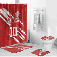 Custom Rugby Japan Bathroom Set The Champion Brave Blossoms Red Color - Wonder Print Shop