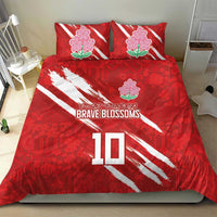 Custom Rugby Japan Bedding Set The Champion Brave Blossoms Red Color - Wonder Print Shop