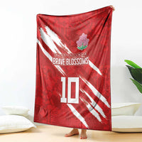 Custom Rugby Japan Blanket The Champion Brave Blossoms Red Color - Wonder Print Shop