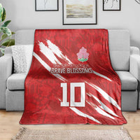 Custom Rugby Japan Blanket The Champion Brave Blossoms Red Color - Wonder Print Shop