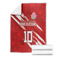Custom Rugby Japan Blanket The Champion Brave Blossoms Red Color - Wonder Print Shop