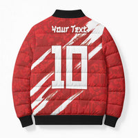Custom Rugby Japan Bomber Puffer Jacket The Champion Brave Blossoms Red Color - Wonder Print Shop