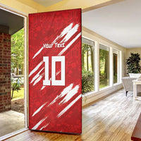 Custom Rugby Japan Door Cover The Champion Brave Blossoms Red Color - Wonder Print Shop