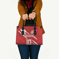 Custom Rugby Japan Leather Bag The Champion Brave Blossoms Red Color - Wonder Print Shop