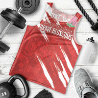 Custom Rugby Japan Men Tank Top The Champion Brave Blossoms Red Color - Wonder Print Shop