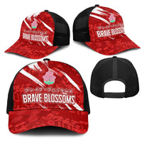 Rugby Japan Mesh Trucker Cap The Champion Brave Blossoms Red Color - Wonder Print Shop