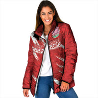 Custom Rugby Japan Padded Jacket The Champion Brave Blossoms Red Color - Wonder Print Shop