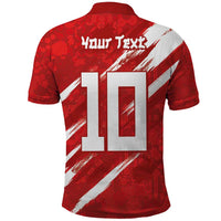 Custom Rugby Japan Polo Shirt The Champion Brave Blossoms Red Color - Wonder Print Shop
