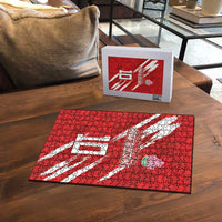 Custom Rugby Japan Puzzle The Champion Brave Blossoms Red Color - Wonder Print Shop