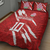 Custom Rugby Japan Quilt Bed Set The Champion Brave Blossoms Red Color - Wonder Print Shop