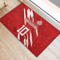 Custom Rugby Japan Rubber Doormat The Champion Brave Blossoms Red Color - Wonder Print Shop