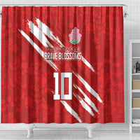 Custom Rugby Japan Shower Curtain The Champion Brave Blossoms Red Color - Wonder Print Shop