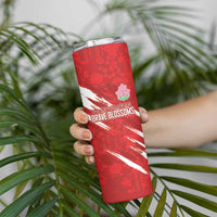 Custom Rugby Japan Skinny Tumbler The Champion Brave Blossoms Red Color - Wonder Print Shop