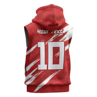 Custom Rugby Japan Sleeveless Hoodie The Champion Brave Blossoms Red Color - Wonder Print Shop