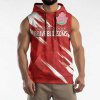 Custom Rugby Japan Sleeveless Hoodie The Champion Brave Blossoms Red Color - Wonder Print Shop