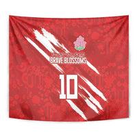 Custom Rugby Japan Tapestry The Champion Brave Blossoms Red Color - Wonder Print Shop