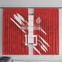 Custom Rugby Japan Window Curtain The Champion Brave Blossoms Red Color - Wonder Print Shop
