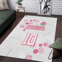 Custom Rugby Japan Area Rug The Champion Brave Blossoms White Color - Wonder Print Shop
