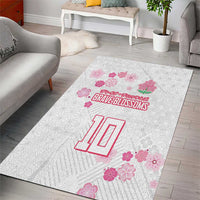 Custom Rugby Japan Area Rug The Champion Brave Blossoms White Color - Wonder Print Shop