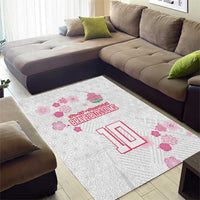 Custom Rugby Japan Area Rug The Champion Brave Blossoms White Color - Wonder Print Shop