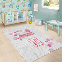Custom Rugby Japan Area Rug The Champion Brave Blossoms White Color - Wonder Print Shop