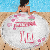 Custom Rugby Japan Beach Blanket The Champion Brave Blossoms White Color - Wonder Print Shop