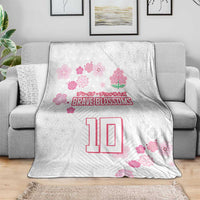 Custom Rugby Japan Blanket The Champion Brave Blossoms White Color - Wonder Print Shop