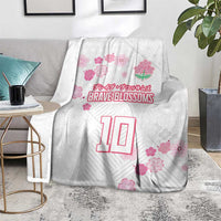 Custom Rugby Japan Blanket The Champion Brave Blossoms White Color - Wonder Print Shop