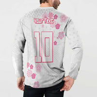 Custom Rugby Japan Button Sweatshirt The Champion Brave Blossoms White Color - Wonder Print Shop