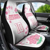 Custom Rugby Japan Car Seat Cover The Champion Brave Blossoms White Color - Wonder Print Shop