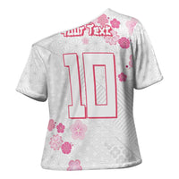 Custom Rugby Japan Cross Shoulder Shirt The Champion Brave Blossoms White Color - Wonder Print Shop