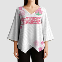 Custom Rugby Japan Kimono Sleeve Blouse The Champion Brave Blossoms White Color - Wonder Print Shop