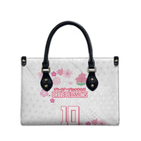 Custom Rugby Japan Leather Bag The Champion Brave Blossoms White Color - Wonder Print Shop