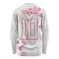 Custom Rugby Japan Long Sleeve Shirt The Champion Brave Blossoms White Color - Wonder Print Shop