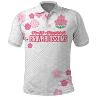 Custom Rugby Japan Polo Shirt The Champion Brave Blossoms White Color - Wonder Print Shop