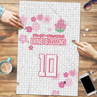 Custom Rugby Japan Puzzle The Champion Brave Blossoms White Color - Wonder Print Shop