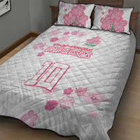 Custom Rugby Japan Quilt Bed Set The Champion Brave Blossoms White Color - Wonder Print Shop