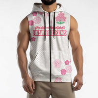 Custom Rugby Japan Sleeveless Zip Hoodie The Champion Brave Blossoms White Color - Wonder Print Shop