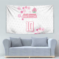 Custom Rugby Japan Tapestry The Champion Brave Blossoms White Color - Wonder Print Shop