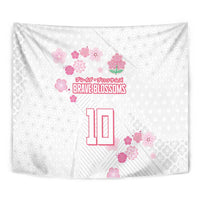 Custom Rugby Japan Tapestry The Champion Brave Blossoms White Color - Wonder Print Shop