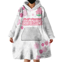 Custom Rugby Japan Wearable Blanket Hoodie The Champion Brave Blossoms White Color - Wonder Print Shop