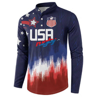 Custom Rugby USA Button Sweatshirt American Icon - Wonder Print Shop