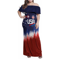 Custom Rugby USA Family Matching Off Shoulder Maxi Dress and Hawaiian Shirt American Icon - Wonder Print Shop