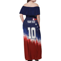 Custom Rugby USA Family Matching Off Shoulder Maxi Dress and Hawaiian Shirt American Icon - Wonder Print Shop